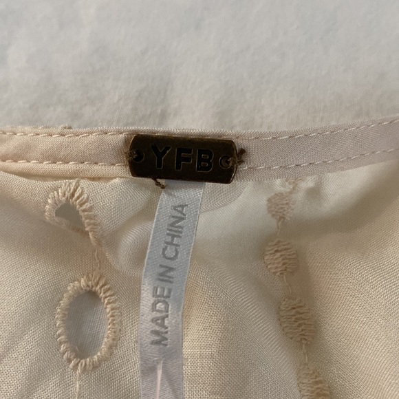 YFB - Young Fabulous & Broke Eyelet Asymmetrical Hem Costa Dress in Cream NWT - Picture 7 of 12
